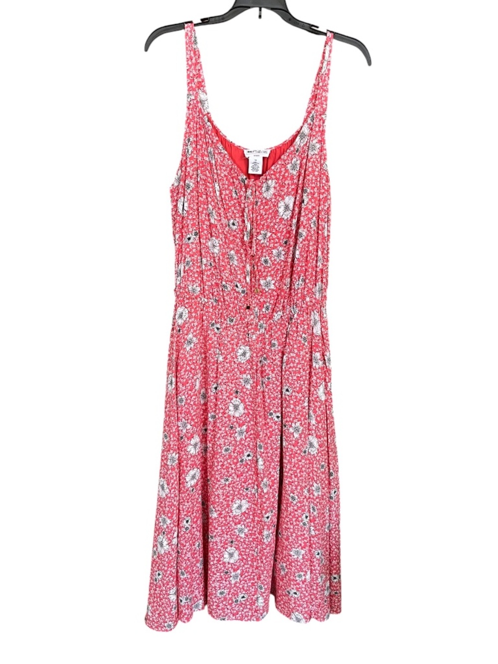 For the Republic Woman Coral Ditsy Floral Pleated Sleeveless Maxi Dress SZ 1X